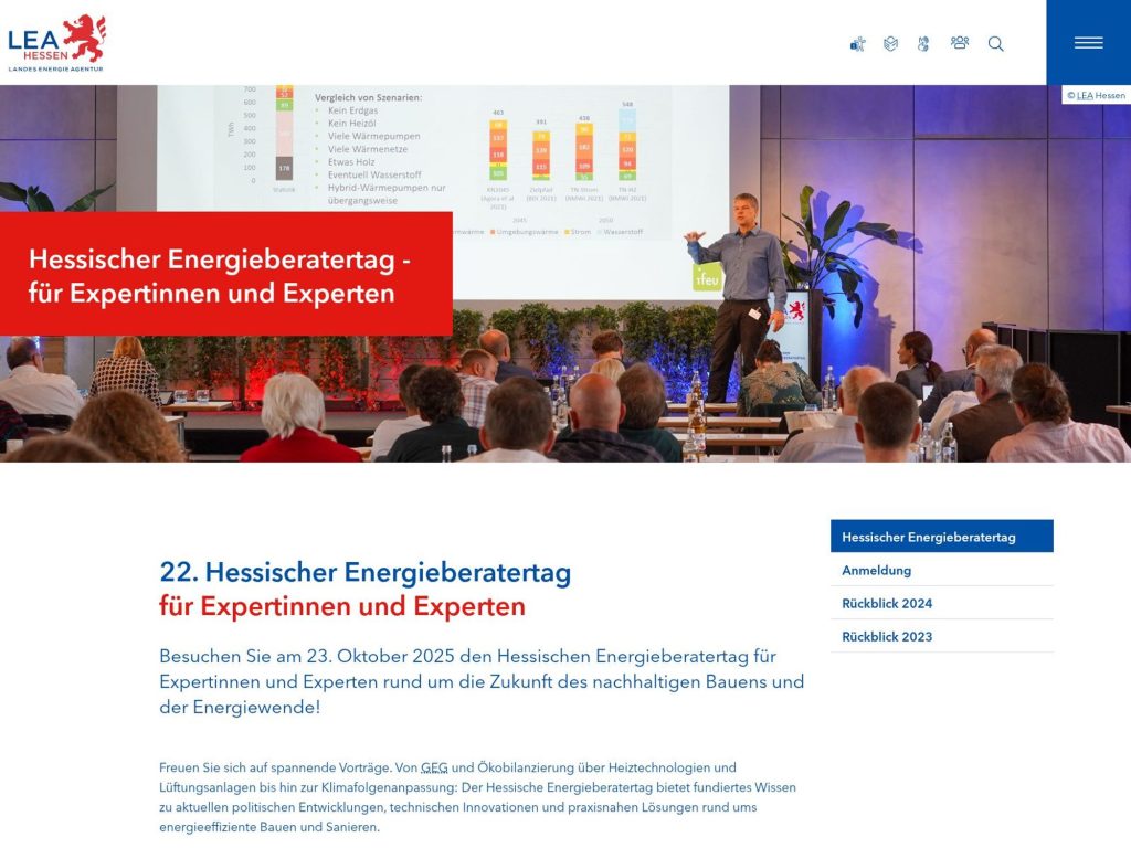 Hessischer Energieberatertag 2025 - Energiezukunft im Gebäudebereich: Innovationen, Strategien und Synergien für die Wärmewende - Event screenshot
