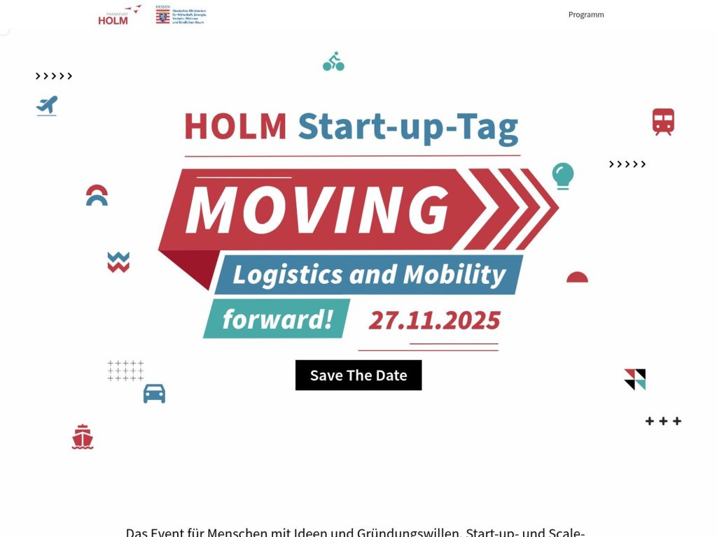 HOLM Start-up-Tag - Moving logistics and mobility forward! - Event screenshot