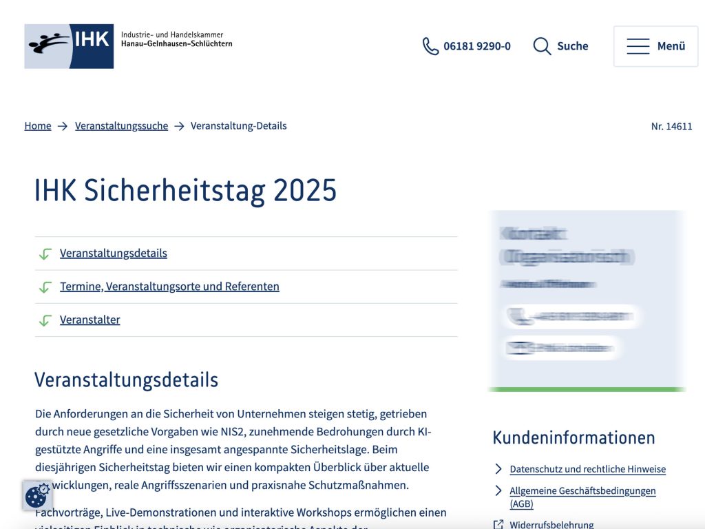 IHK Sicherheitstag 2025 - Event screenshot