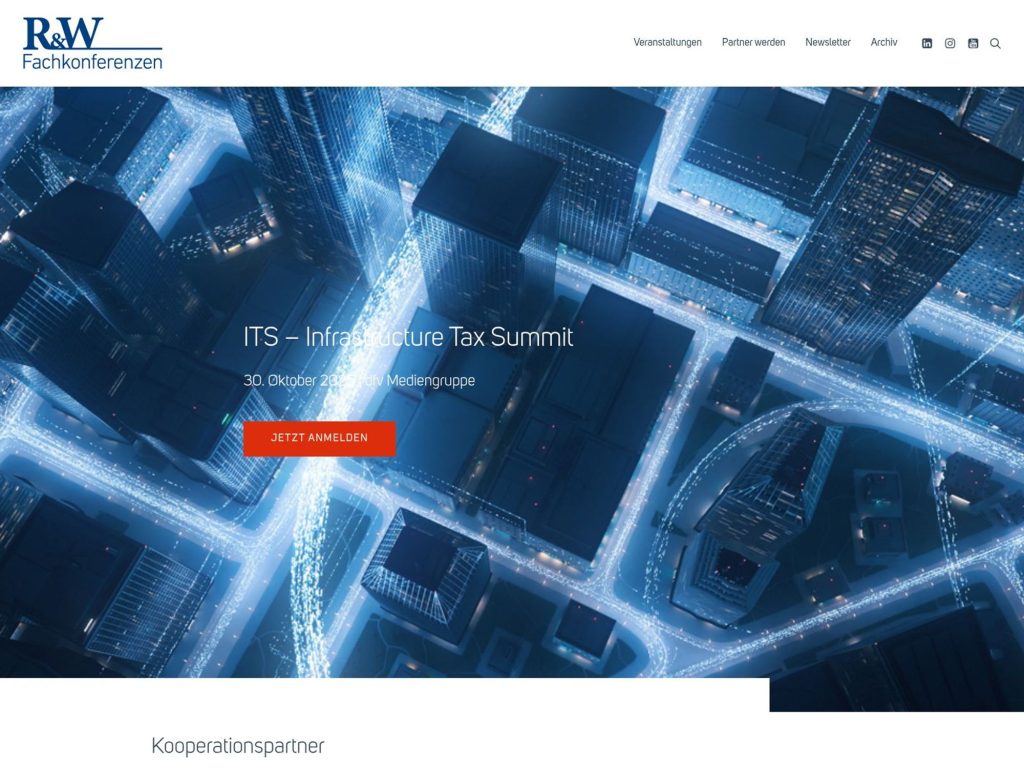 Infrastructure Tax Summit - Event screenshot