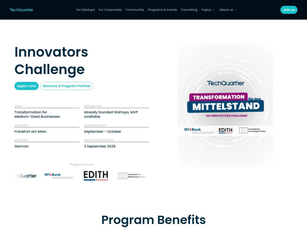Innovators Challenge 2025 - Transformation für den Mittelstand - Event screenshot