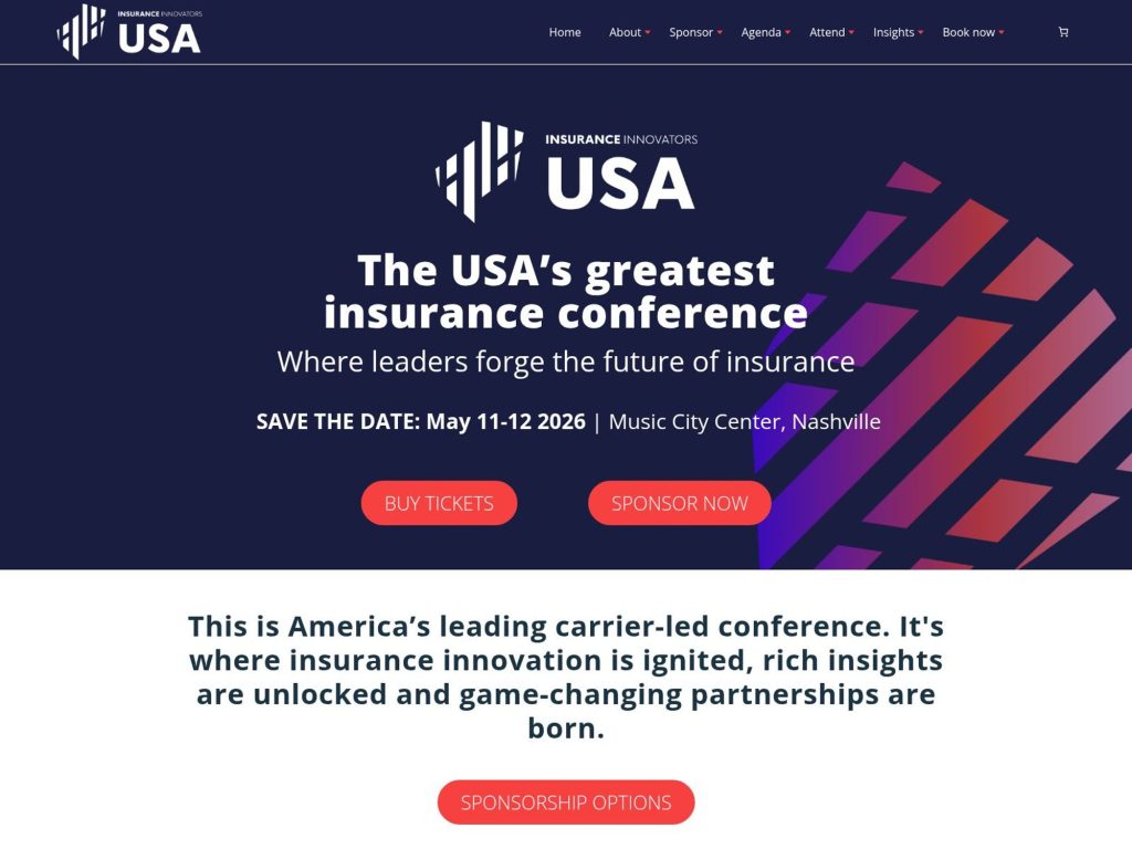 Insurance Innovators Summit USA 2025 website
