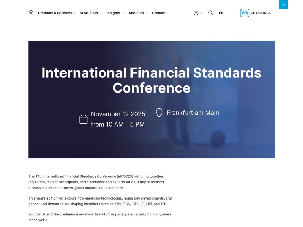 International Financial Standards Conference 2025 - Event screenshot