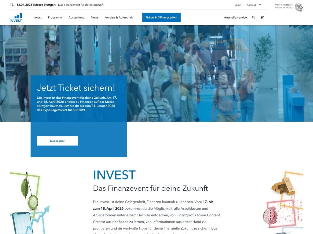 INVEST Stuttgart 2026 website