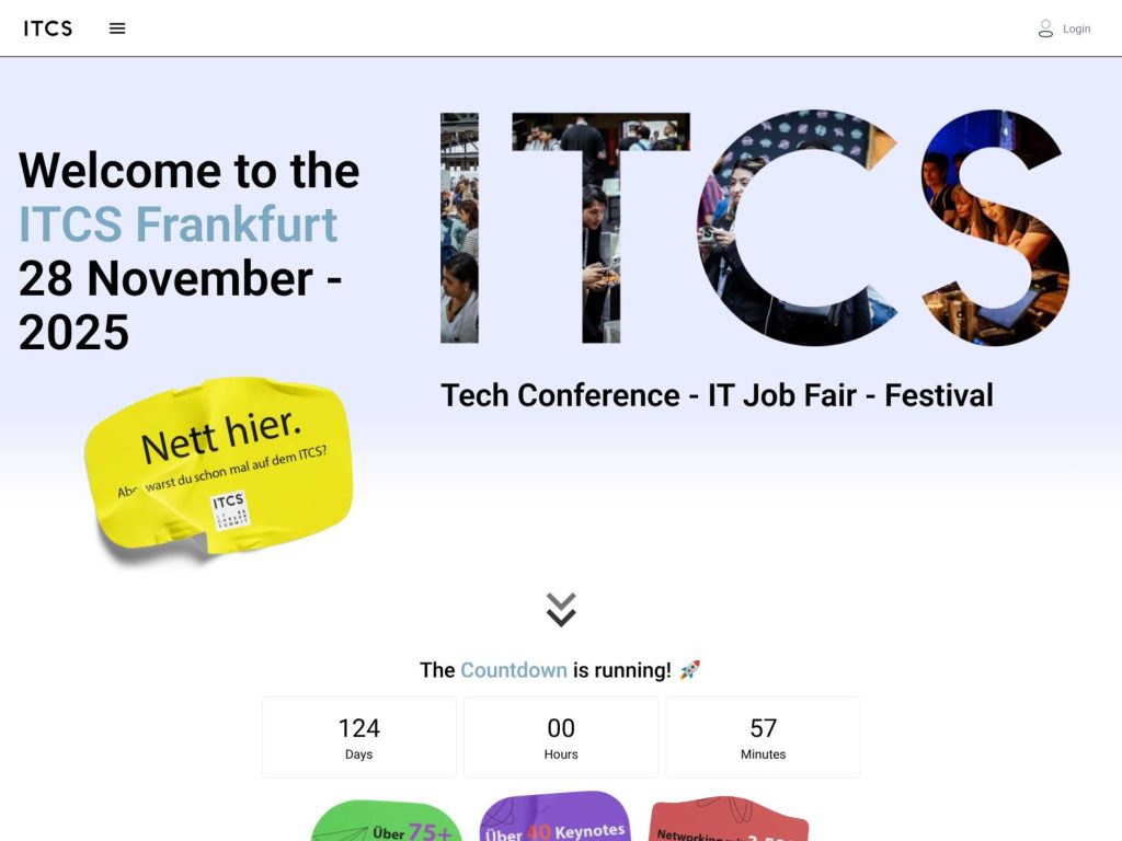 ITCS Frankfurt - Tech Konferenz - IT-Jobmesse - Festival - Event screenshot