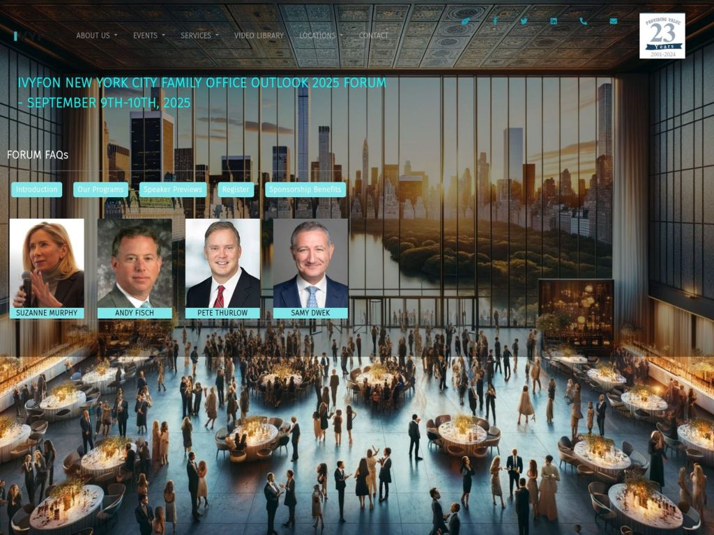 Ivyfon New York City Family Office Outlook 2025 Forum - Event screenshot