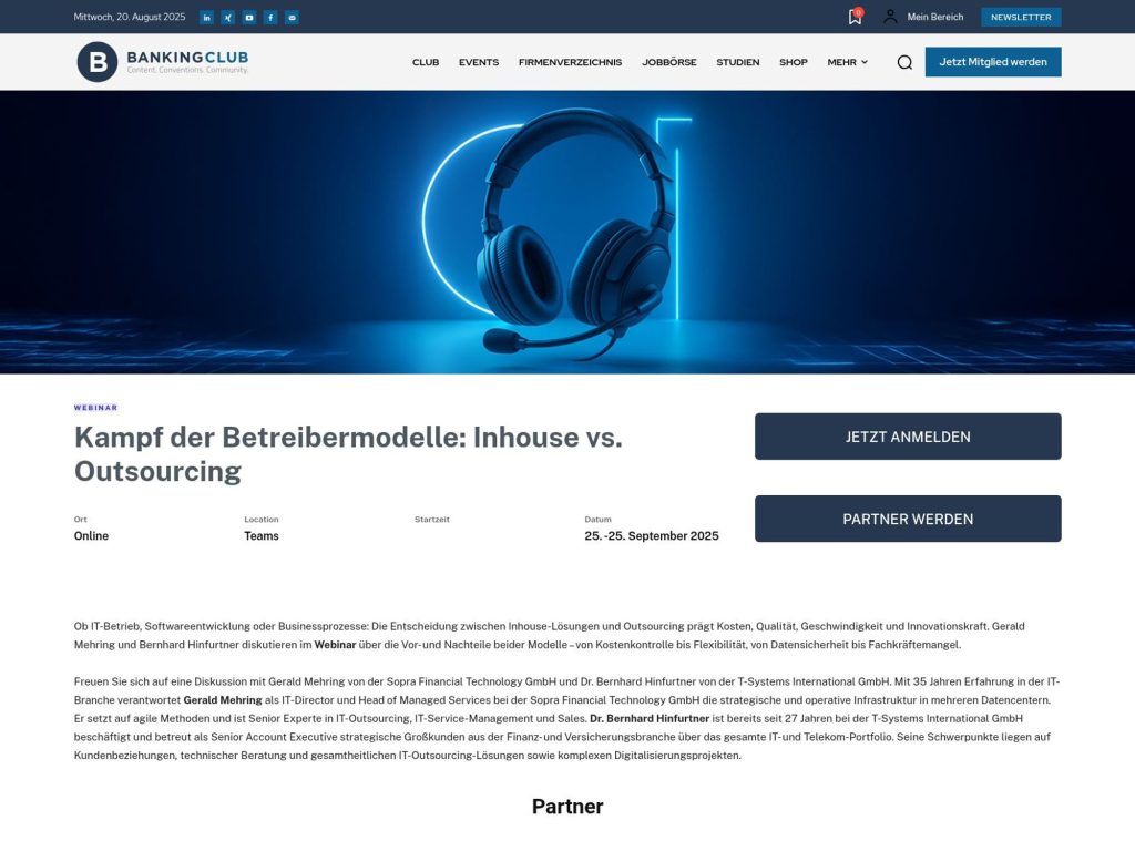 Kampf der Betreibermodelle: Inhouse vs. Outsourcing - Event screenshot
