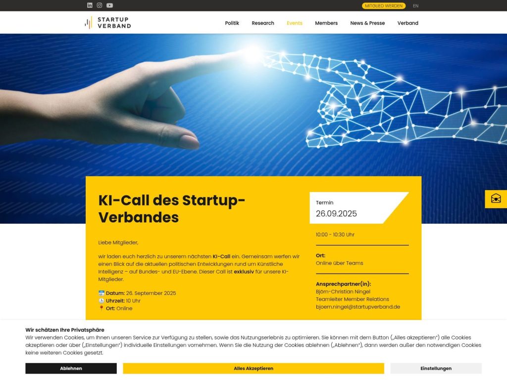 KI-Call des Startup-Verbandes - Event screenshot