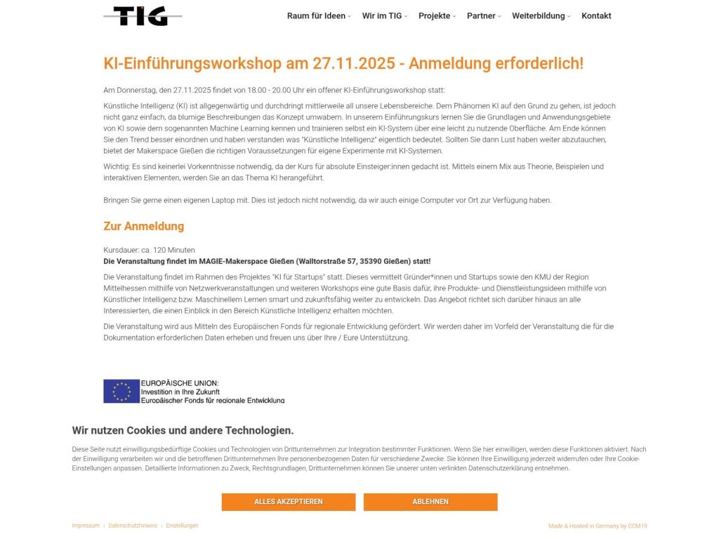 KI-Einführungsworkshop - Event screenshot