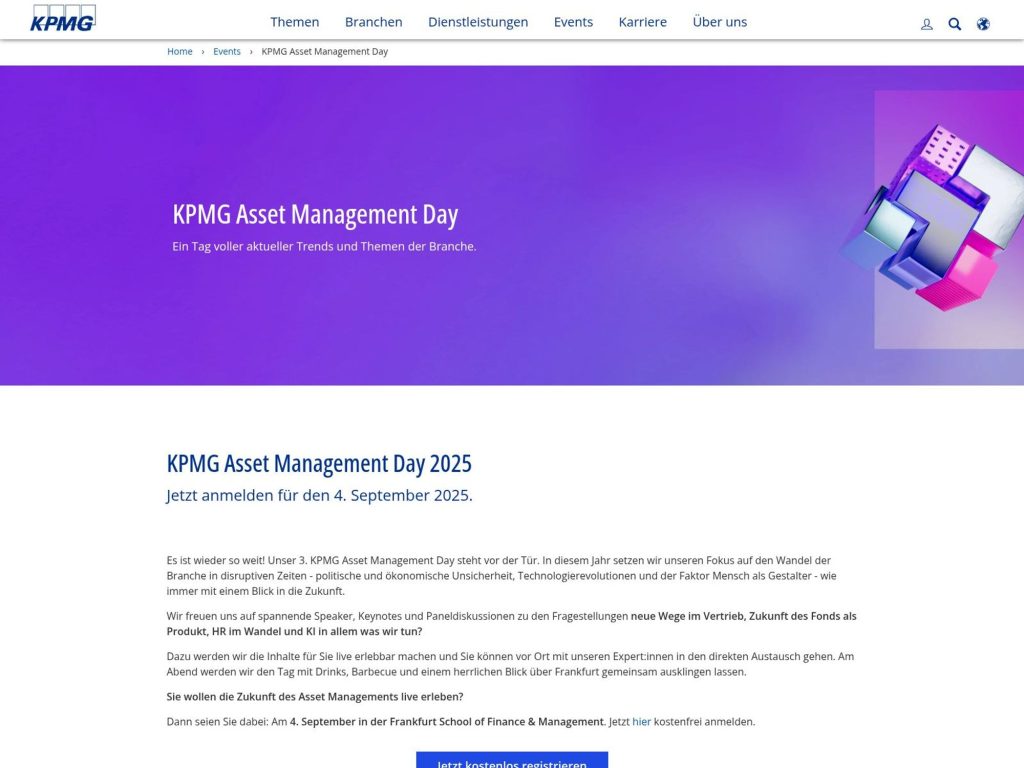 KPMG Asset Management Day 2025 - Ein Tag voller aktueller Trends und Themen der Branche. - Event screenshot