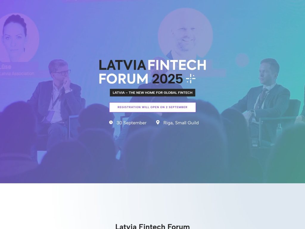 Latvia Fintech Forum 2025 - Latvia - The new home for global fintech - Event screenshot