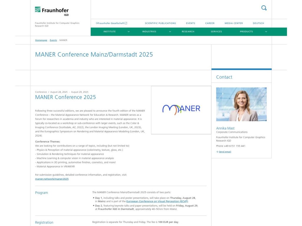 MANER Conference 2025 Mainz - Event screenshot