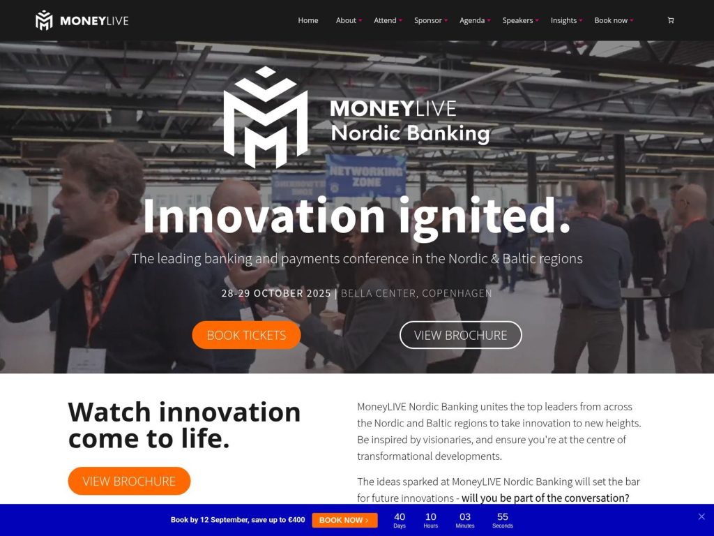 MoneyLIVE Nordic Banking 2025 - The leading banking and payments conference in the Nordic & Baltic regions - Event screenshot