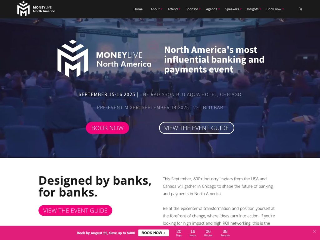 MoneyLIVE North America 2025 - North America's most influential banking and payments event - Event screenshot