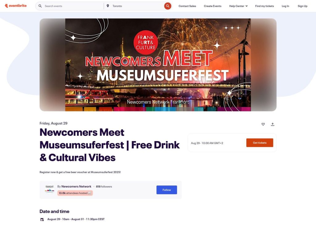 Newcomers Meet Museumsuferfest | Free Drink & Cultural Vibes - Event screenshot