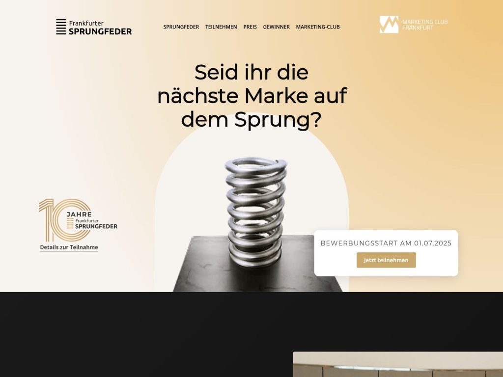 Preisverleihung Frankfurter Sprungfeder - Seid ihr die nächste Marke auf dem Sprung? - Event screenshot