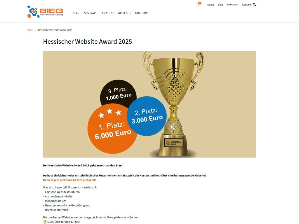 Preisverleihung Hessischer Website Award 2025 image