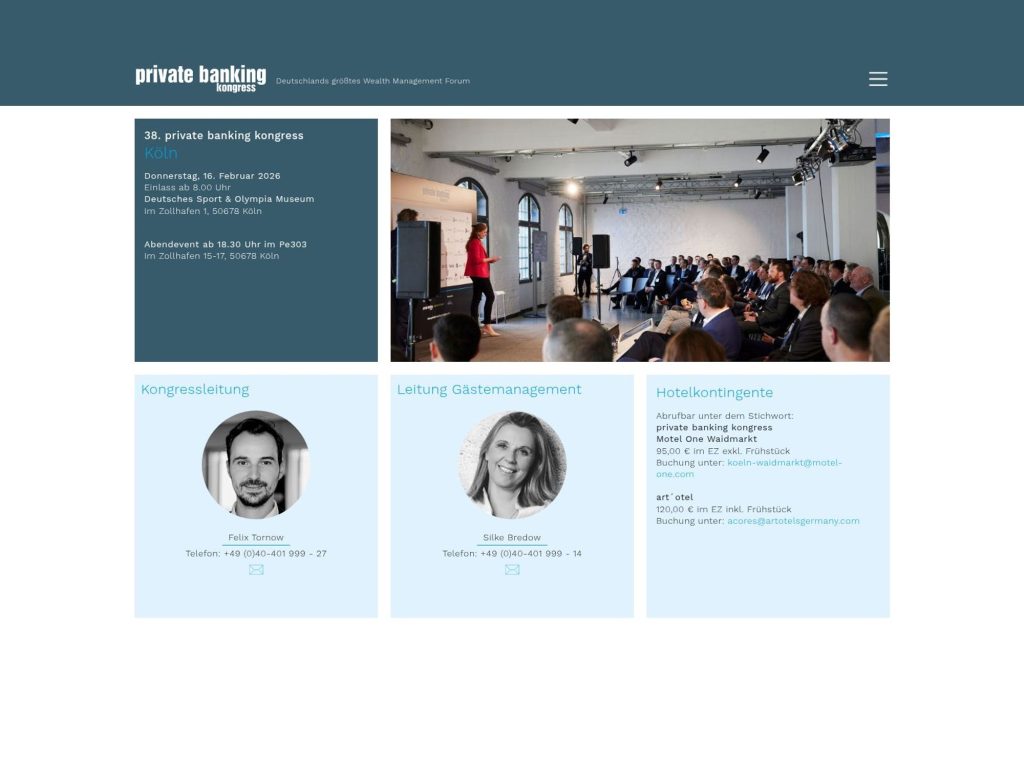 private banking kongress Köln 2026 website