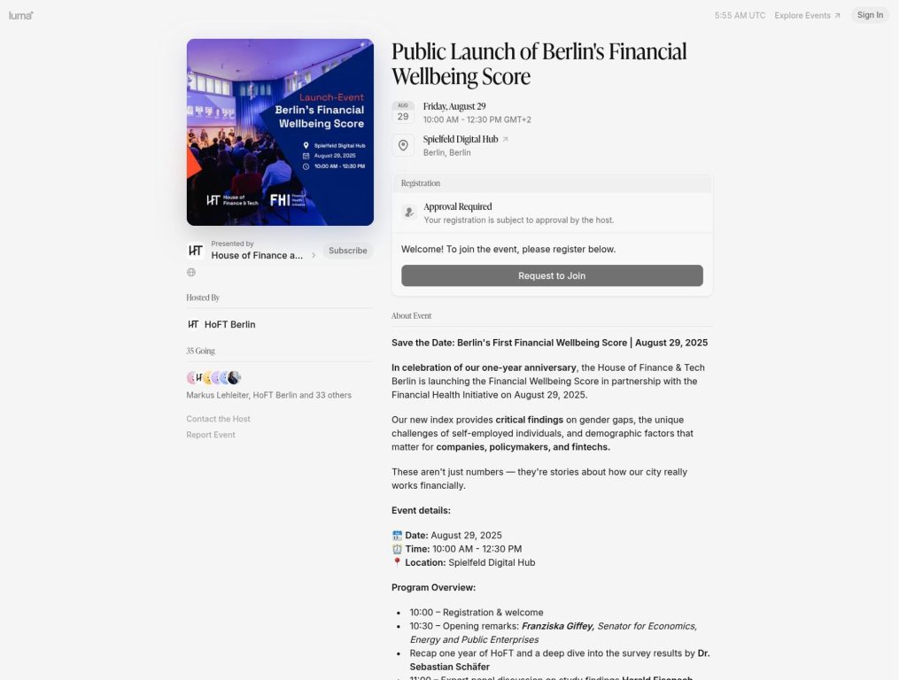 Public Launch of Berlin's Financial Wellbeing Score - Event screenshot