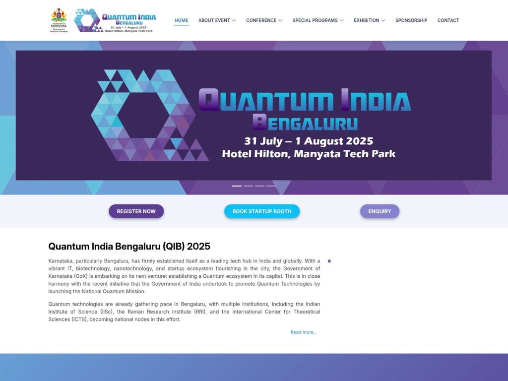 Quantum India Bengaluru 2025 - Event screenshot