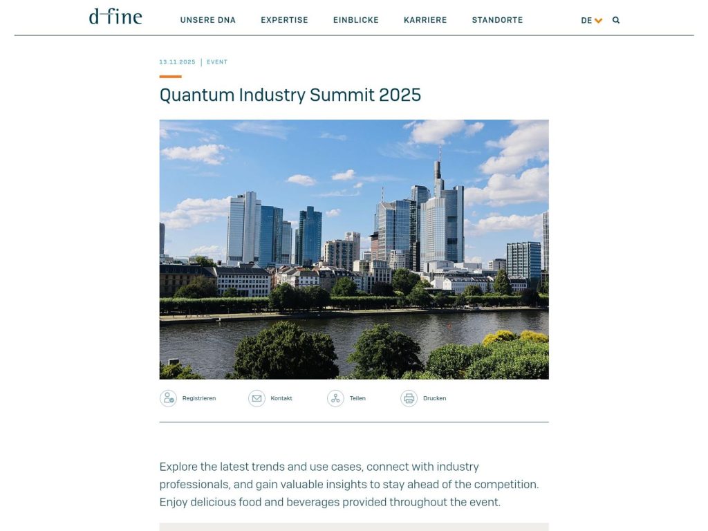 Quantum Industry Summit 2025 - Event screenshot