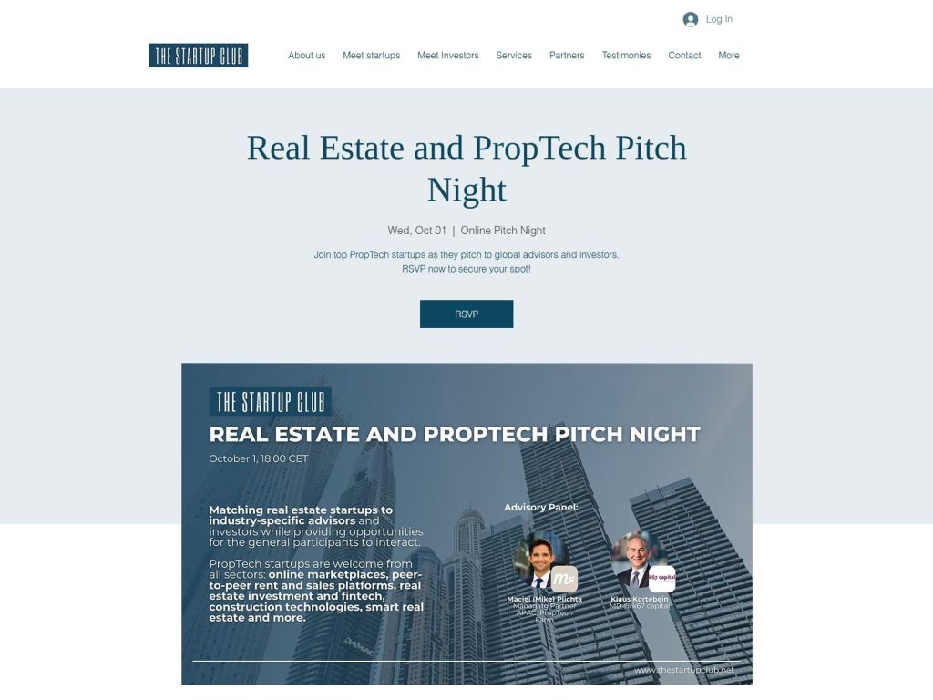 Real Estate and PropTech Pitch Night image