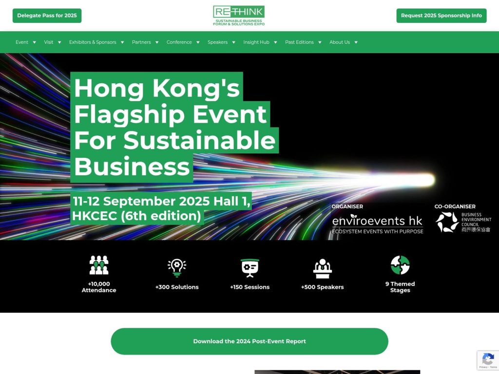 ReThink HK - Hong Kong's Flagship Event For Sustainable Business - Event screenshot