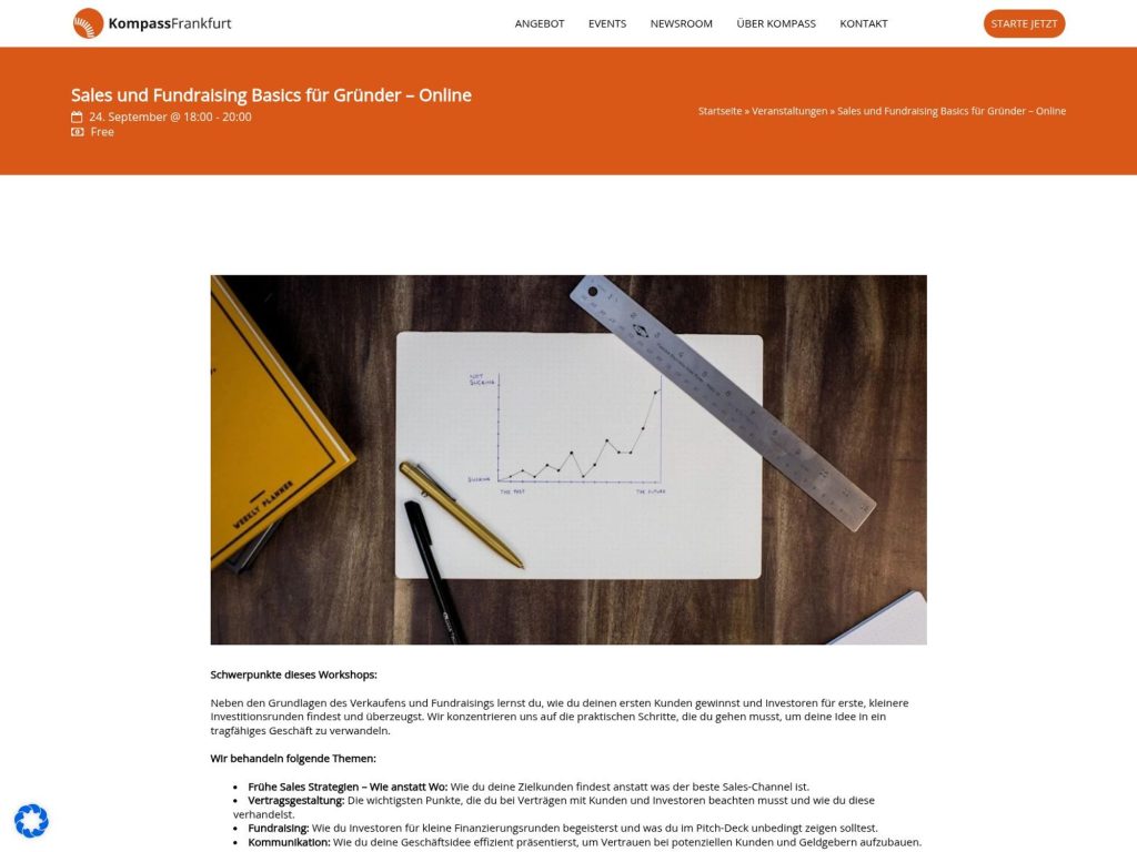 Sales und Fundraising Basics für Gründer – Online - Event screenshot