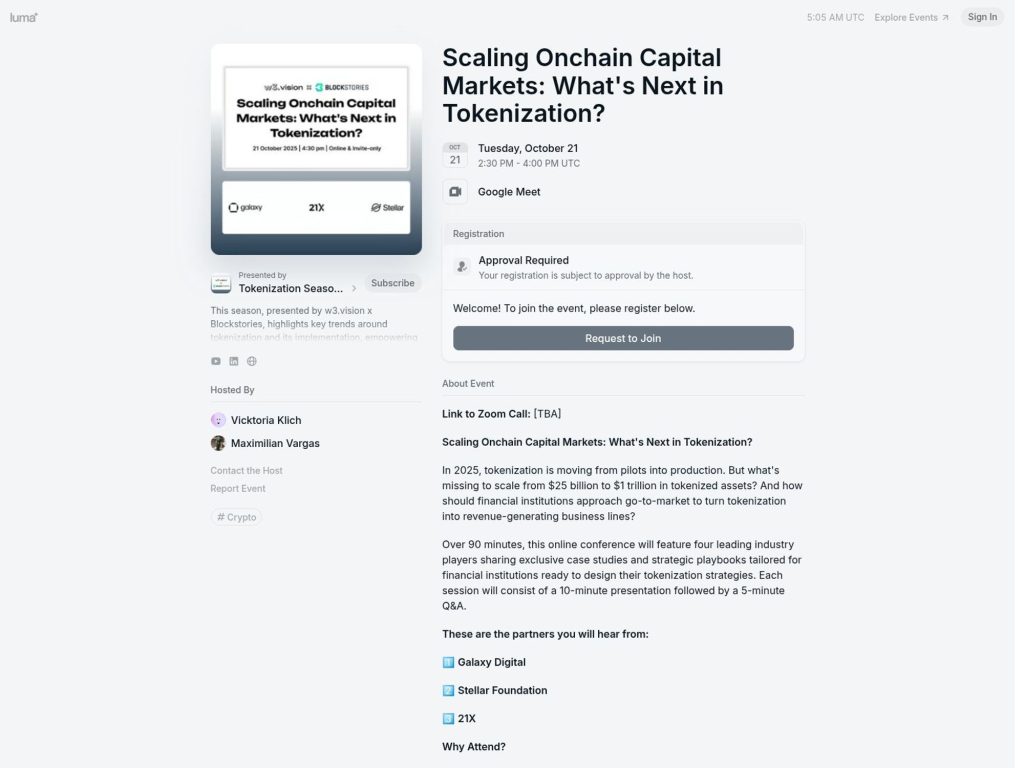Scaling Onchain Capital Markets: What's Next in Tokenization? - Tokenization Season 2025 - Event screenshot