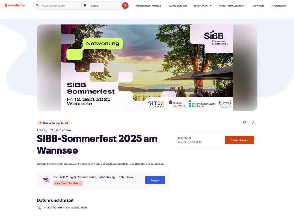 SIBB-Sommerfest 2025 am Wannsee - Event screenshot