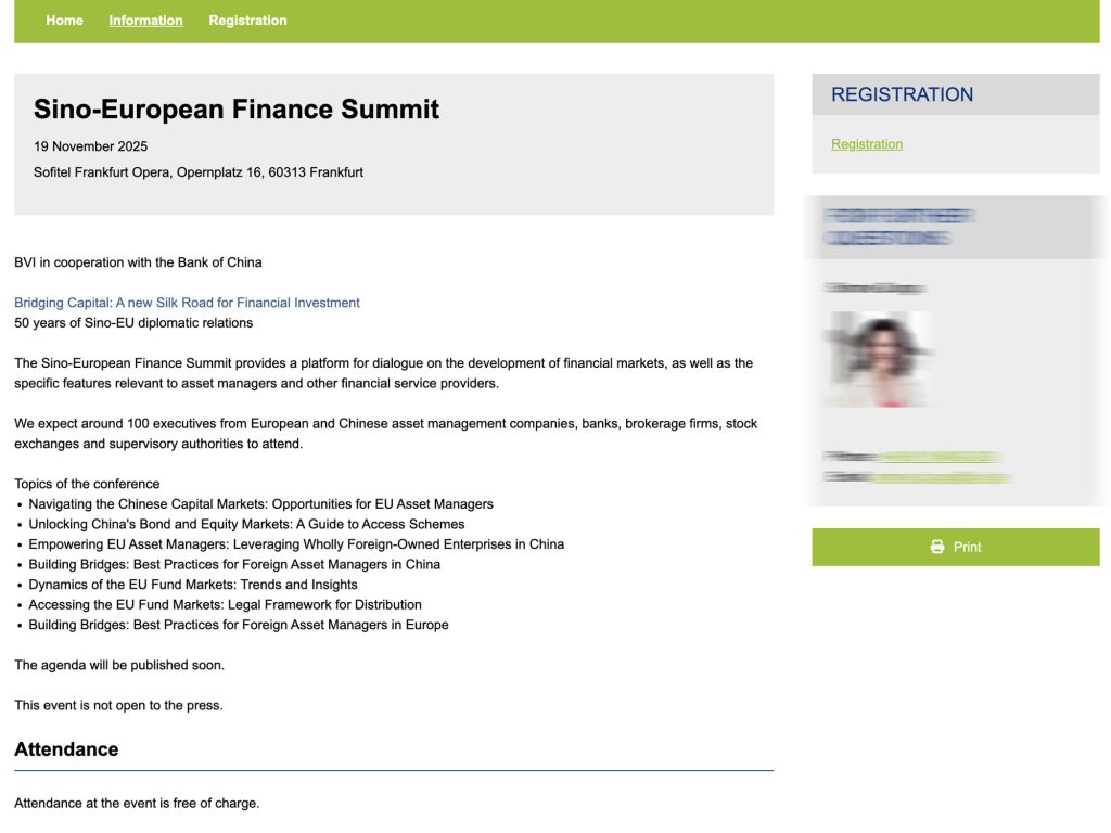 Sino-European Finance Summit - Bridging Capital: A new Silk Road for Financial Investment: 50 years of Sino-EU diplomatic relations - Event screenshot