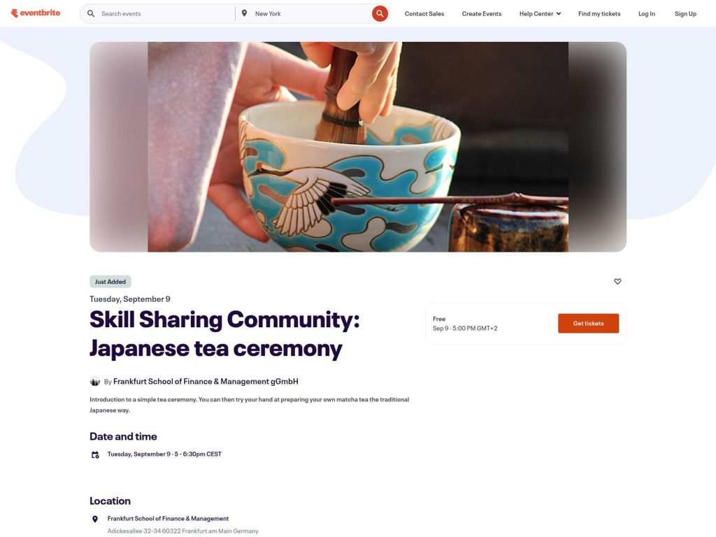 Skill Sharing Community: Japanese tea ceremony - Event screenshot