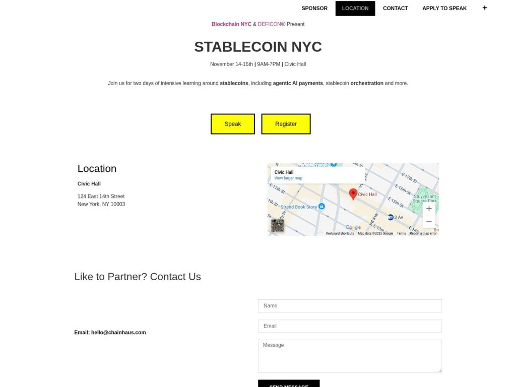 Stablecoin NYC 2025 - Event screenshot