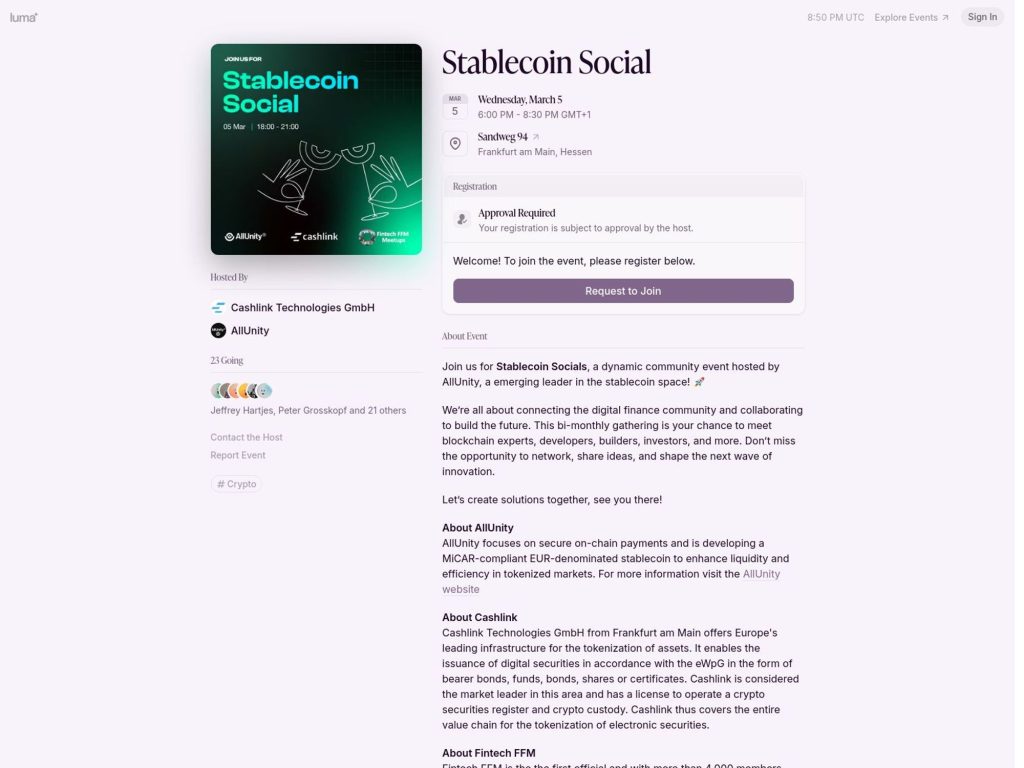 Stablecoin Social - Event screenshot