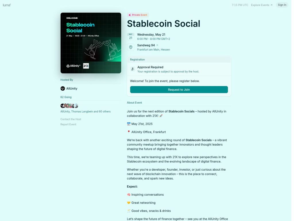 Stablecoin Social - Event screenshot