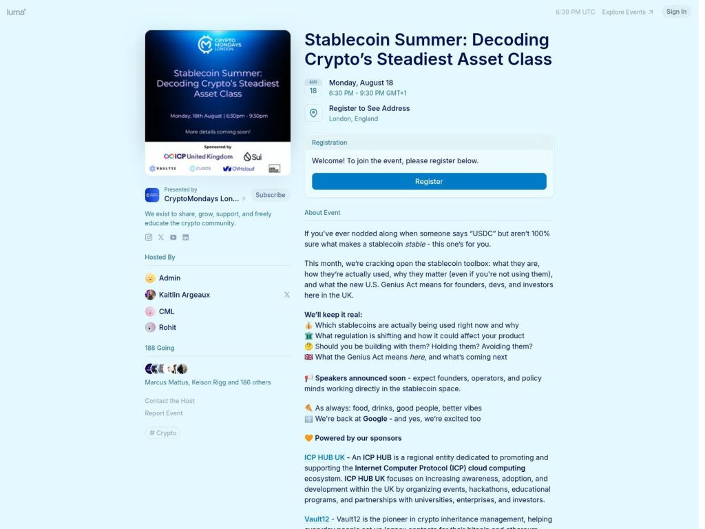 Stablecoin Summer: Decoding Crypto’s Steadiest Asset Class - Event screenshot