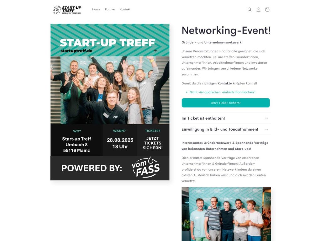 Start-Up Treff - Networking-Event: Gründer- und Unternehmensnetzwerk - Event screenshot