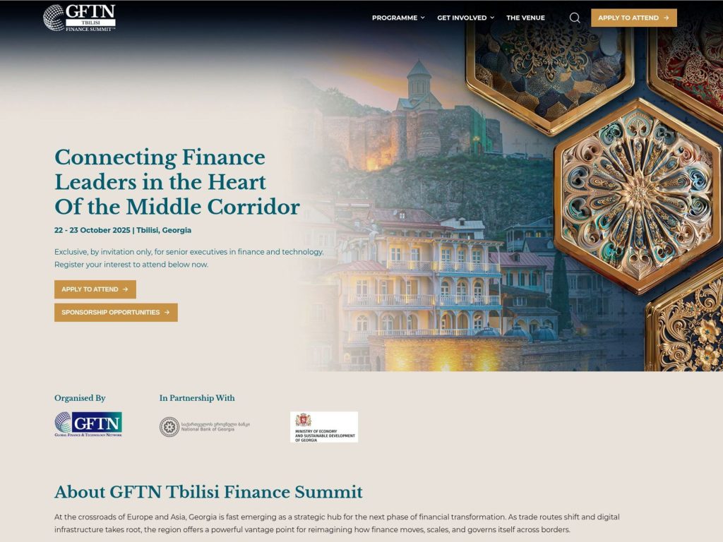 Tbilisi Finance Summit - Connecting Finance Leaders in the Heart Of the Middle Corridor - Event screenshot