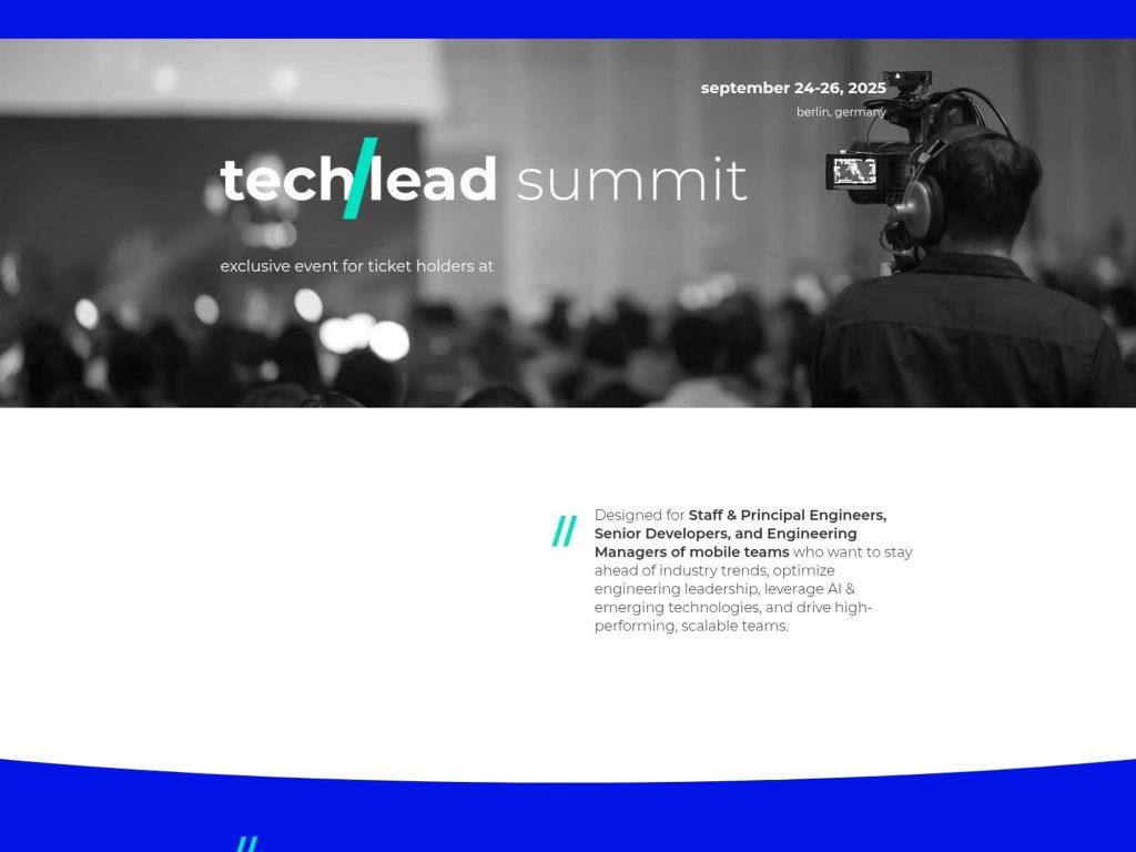 Techlead Summit EU - join 3 days of peer-level technical talks, roundtables and connections - Event screenshot