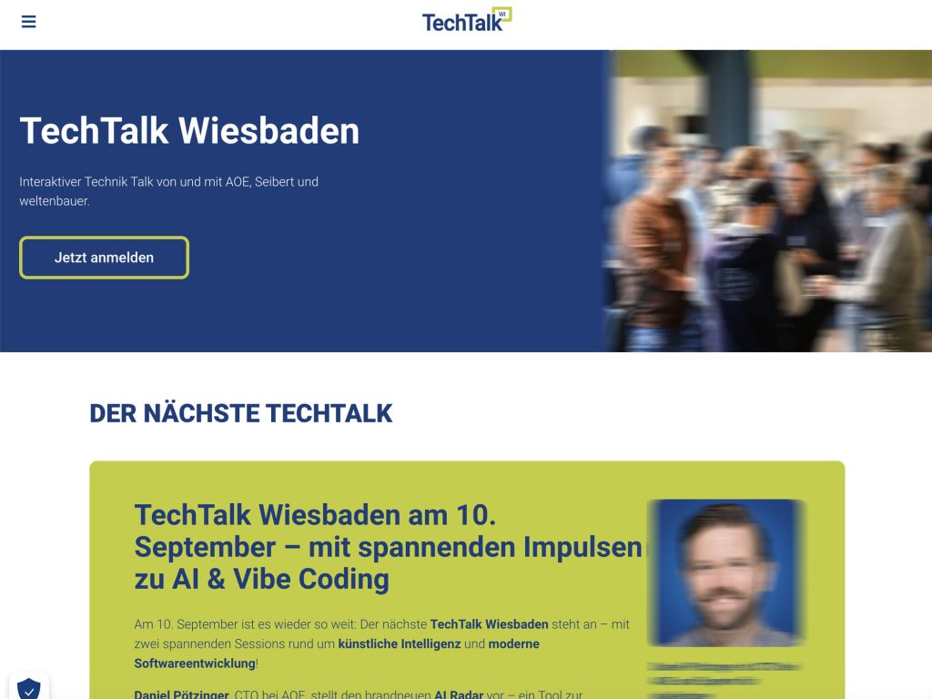 TechTalk Wiesbaden - Interaktiver Technik Talk von und mit AOE, Seibert und weltenbauer. - Event screenshot