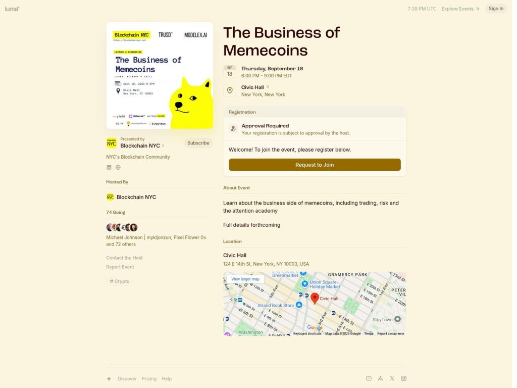The Business of Memecoins - Event screenshot