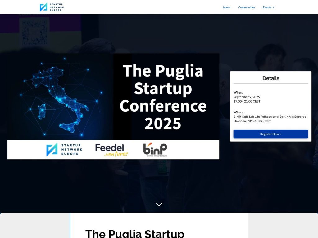 The Puglia Startup Conference 2025 - Event screenshot
