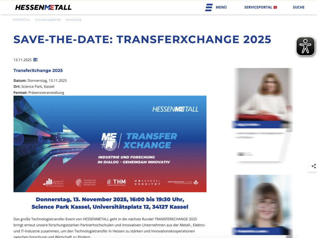 TransferXchange 2025 - Industrie und Forschung im Dialog - gemeinsam innovativ - Event screenshot