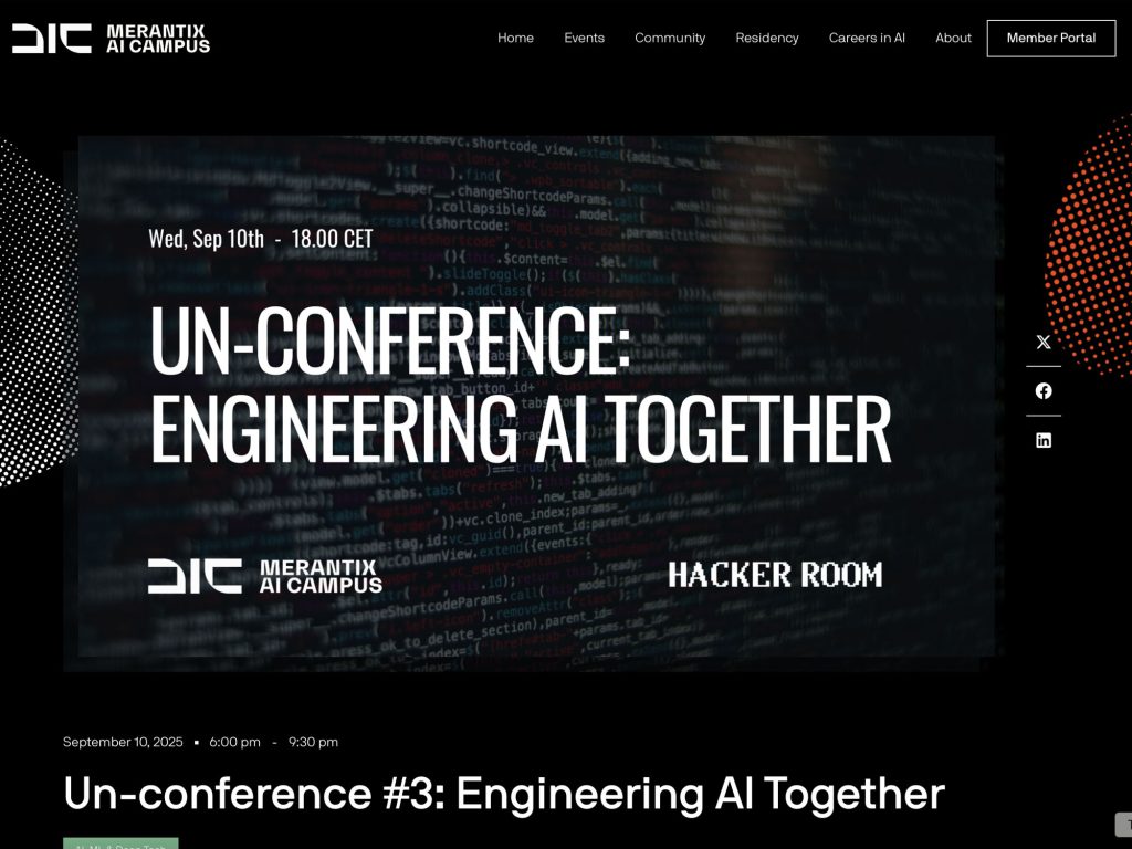 Un-conference #3: Engineering AI Together - Un-conference is back for a 3rd edition! - Event screenshot