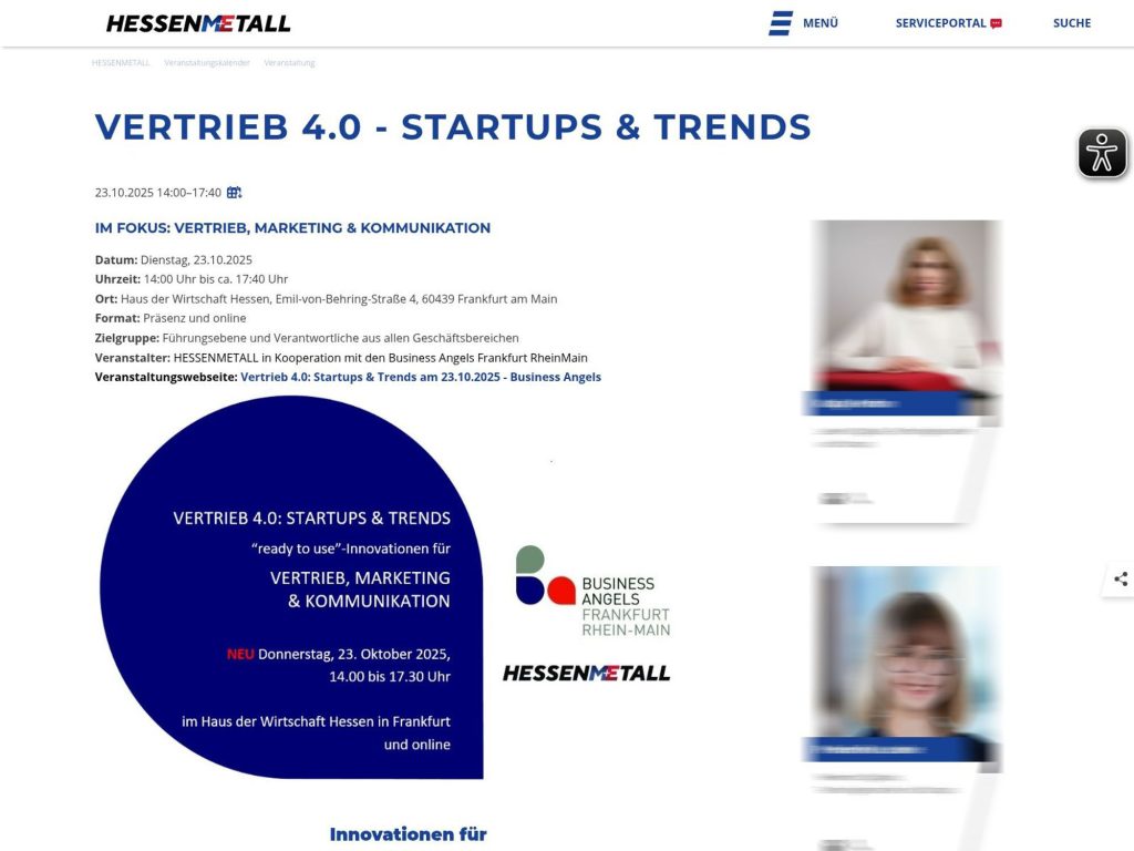 Vertrieb 4.0: Startups & Trends - Im Fokus: Vertrieb, Marketing & Kommunikation - Event screenshot