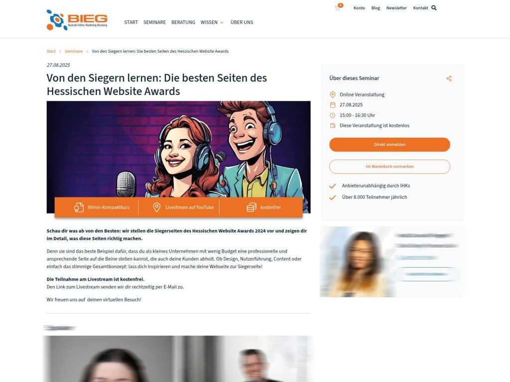 Von den Siegern lernen: Die besten Seiten des Hessischen Website Awards - Event screenshot