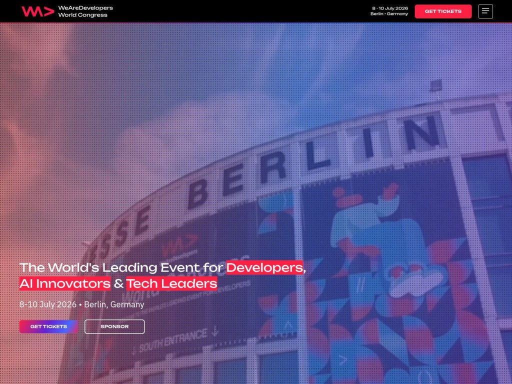WeAreDevelopers World Congress 2026 website