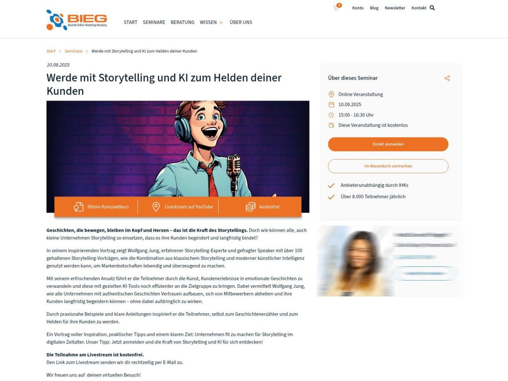 Werde mit Storytelling und KI zum Helden deiner Kunden - Event screenshot