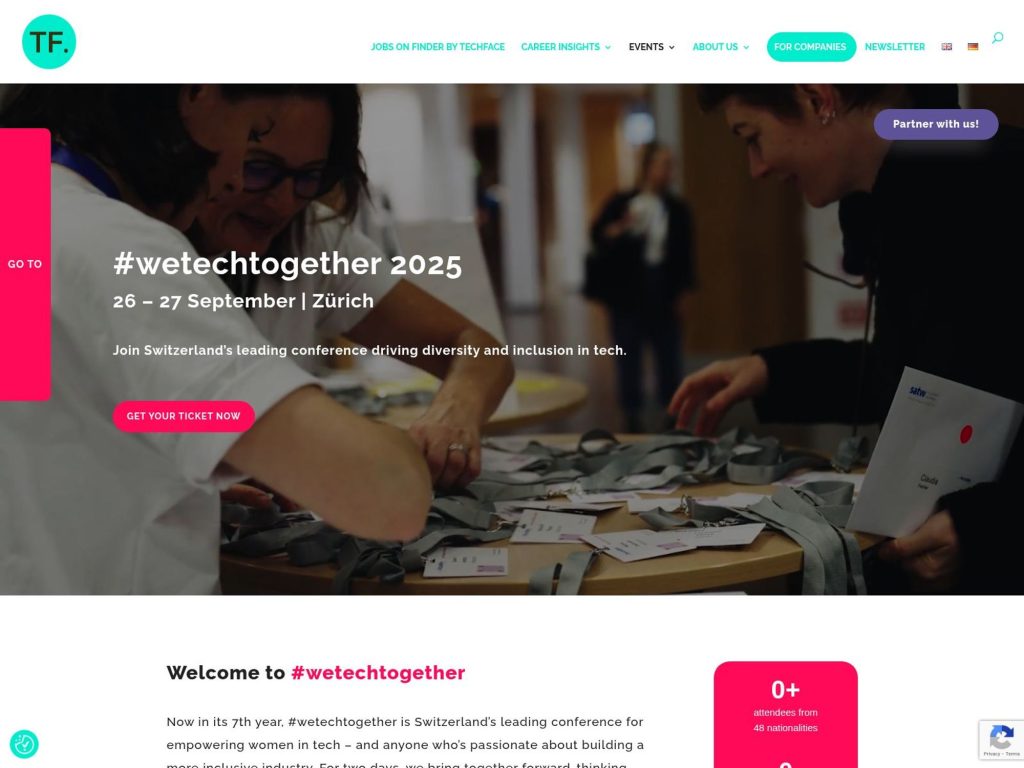#wetechtogether 2025 - Join Switzerland’s leading conference driving diversity and inclusion in tech. - Event screenshot