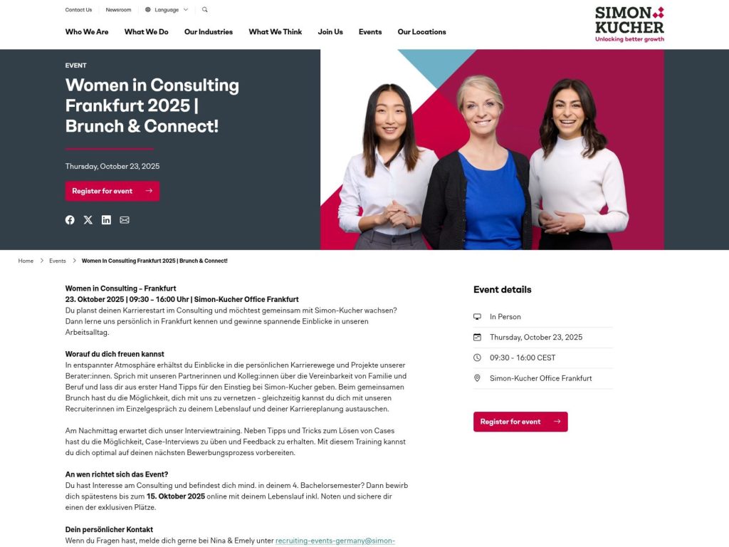 Women in Consulting – Frankfurt - Event screenshot